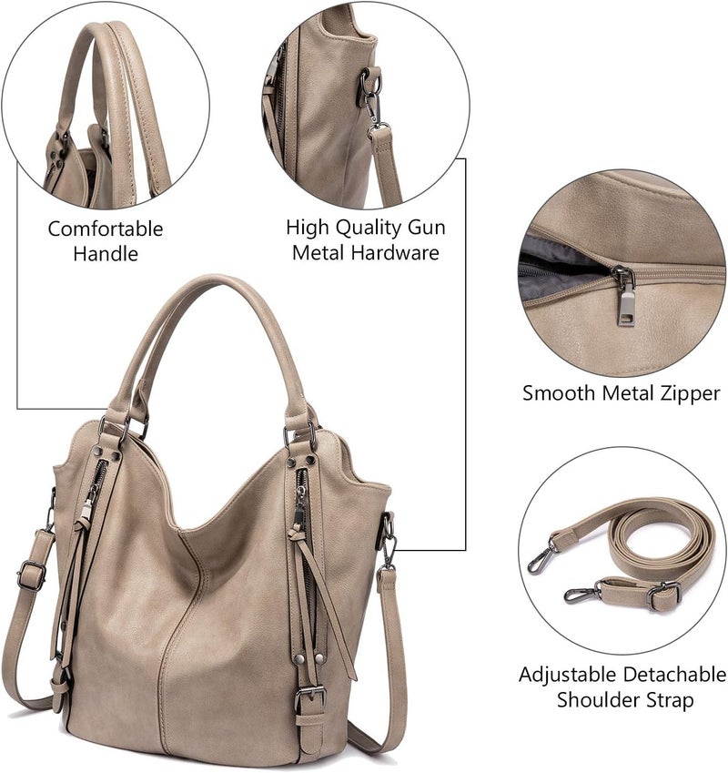 Realer Tote Bag for Women PU Leather Shoulder Bags Fashion Hobo Bags Large Purse and Handbags with Adjustable Shoulder Strap - Image 2